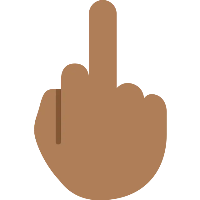 Middle Finger: Medium-Dark Skin Tone