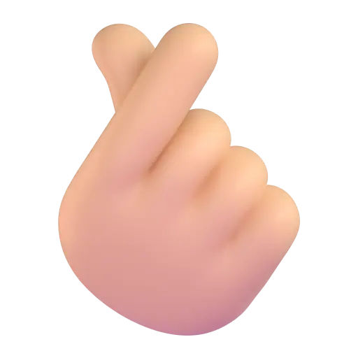 Hand with Index Finger and Thumb Crossed: Medium-Light Skin Tone