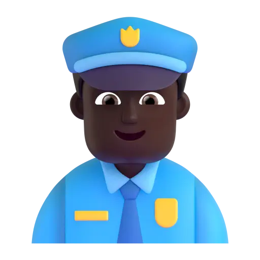 Man Police Officer: Dark Skin Tone