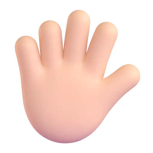 Hand with Fingers Splayed: Light Skin Tone