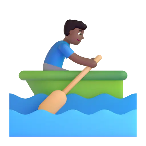 Man Rowing Boat: Medium-Dark Skin Tone