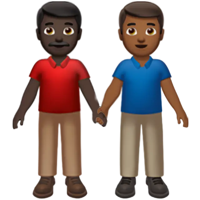 Men Holding Hands: Dark Skin Tone, Medium-Dark Skin Tone