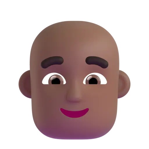 Man: Medium-Dark Skin Tone, Bald