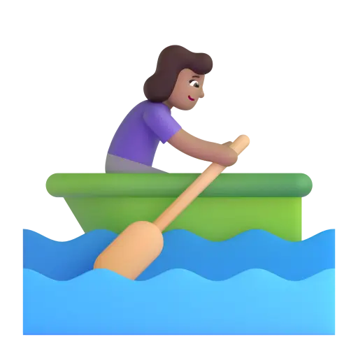 Woman Rowing Boat: Medium Skin Tone