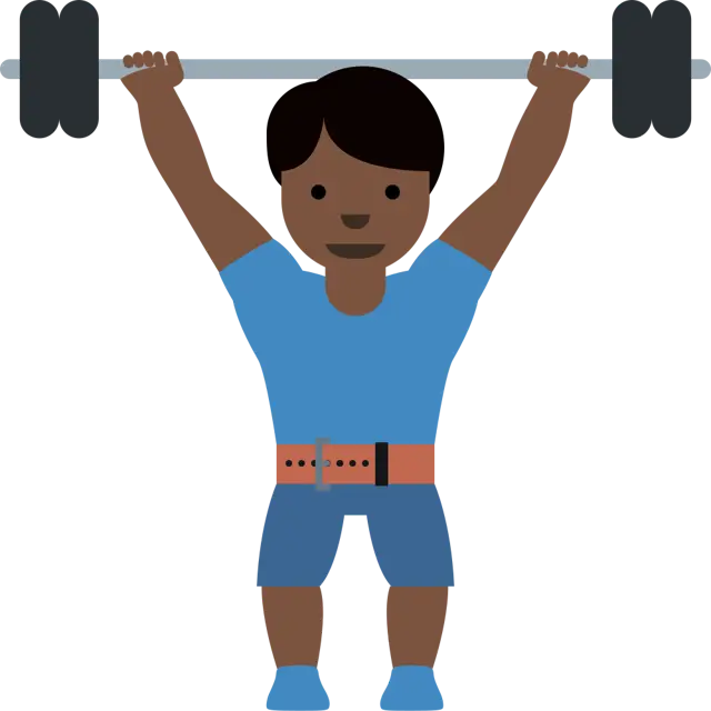 Man Lifting Weights: Dark Skin Tone