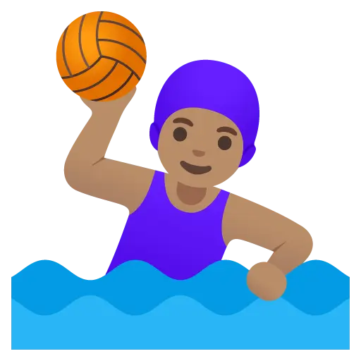 Woman Playing Water Polo: Medium Skin Tone