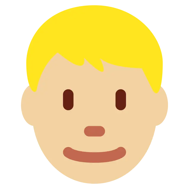 Man: Medium-Light Skin Tone, Blond Hair