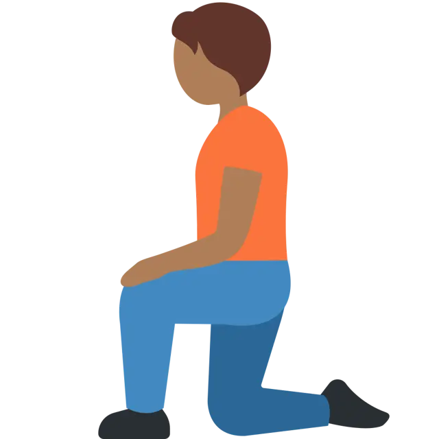 Person Kneeling: Medium-Dark Skin Tone