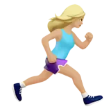 Woman Running Facing Right: Medium-Light Skin Tone