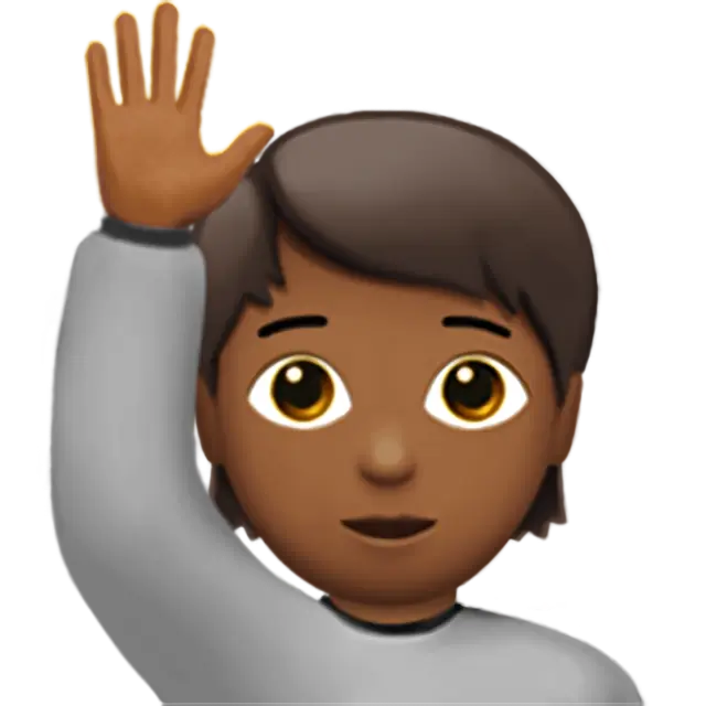 Person Raising Hand: Medium-Dark Skin Tone