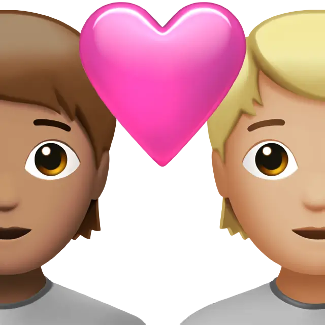 Couple with Heart: Person, Person, Medium Skin Tone, Medium-Light Skin Tone