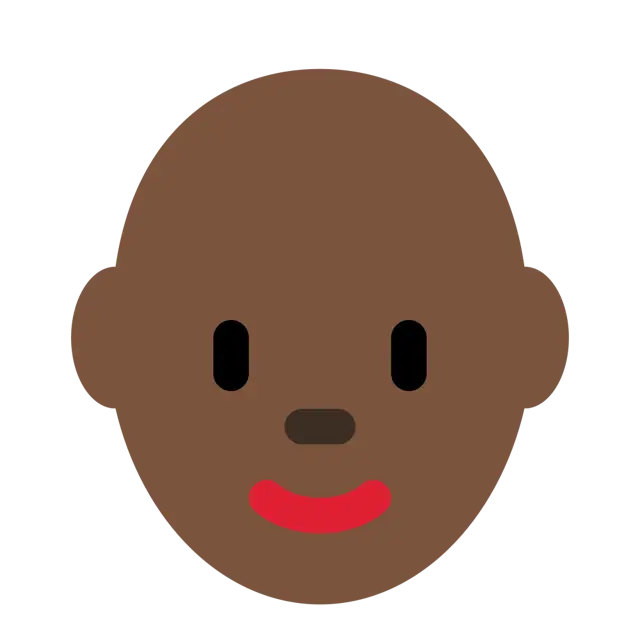 Woman: Dark Skin Tone, Bald