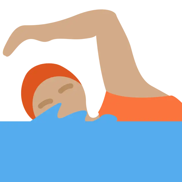 Person Swimming: Medium Skin Tone