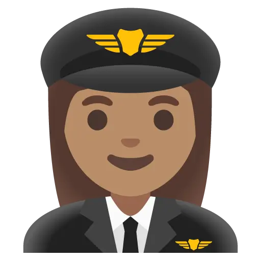 Woman Pilot: Medium Skin Tone