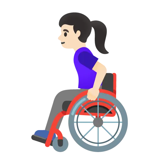 Woman in Manual Wheelchair: Light Skin Tone