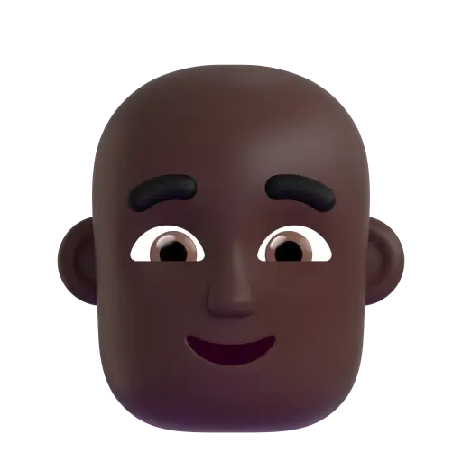 Man: Dark Skin Tone, Bald