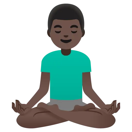 Man in Lotus Position: Dark Skin Tone