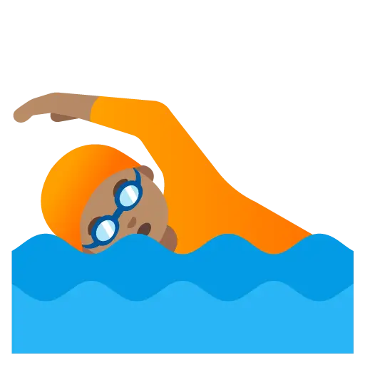 Person Swimming: Medium Skin Tone