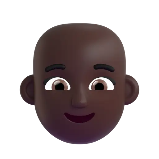 Woman: Dark Skin Tone, Bald