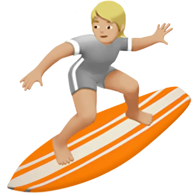 Person Surfing: Medium-Light Skin Tone