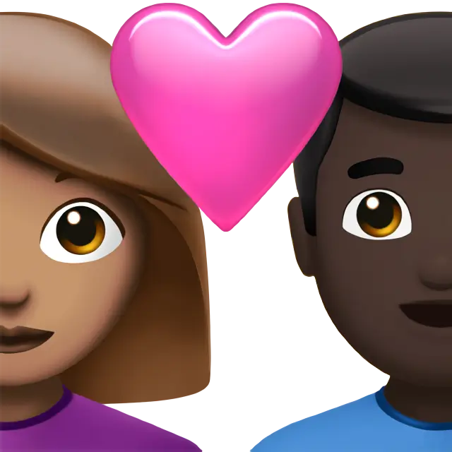 Couple with Heart: Woman, Man, Medium Skin Tone, Dark Skin Tone