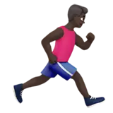 Man Running Facing Right: Dark Skin Tone