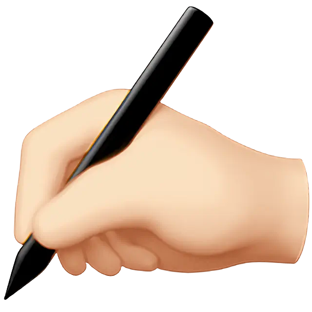 Writing Hand: Light Skin Tone