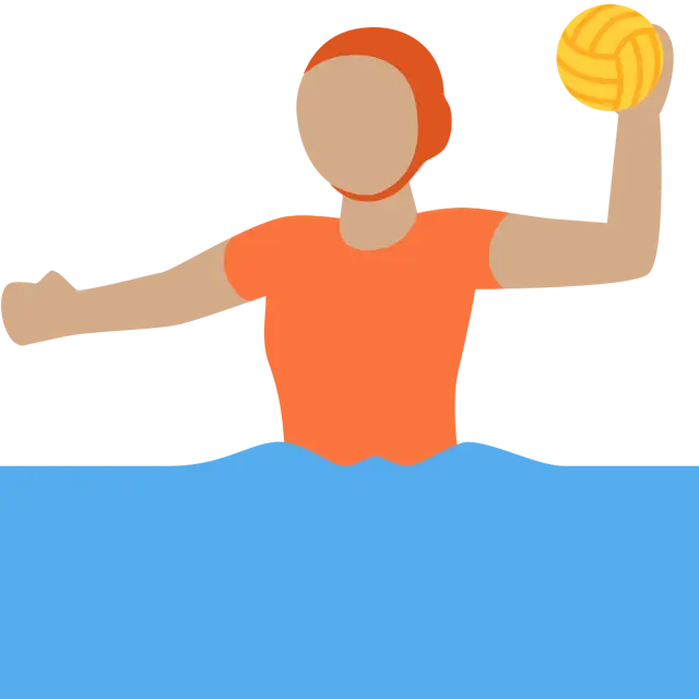 Person Playing Water Polo: Medium Skin Tone