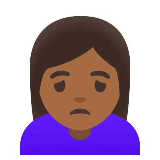 Woman Frowning: Medium-Dark Skin Tone