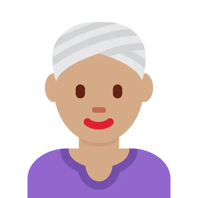 Woman Wearing Turban: Medium Skin Tone