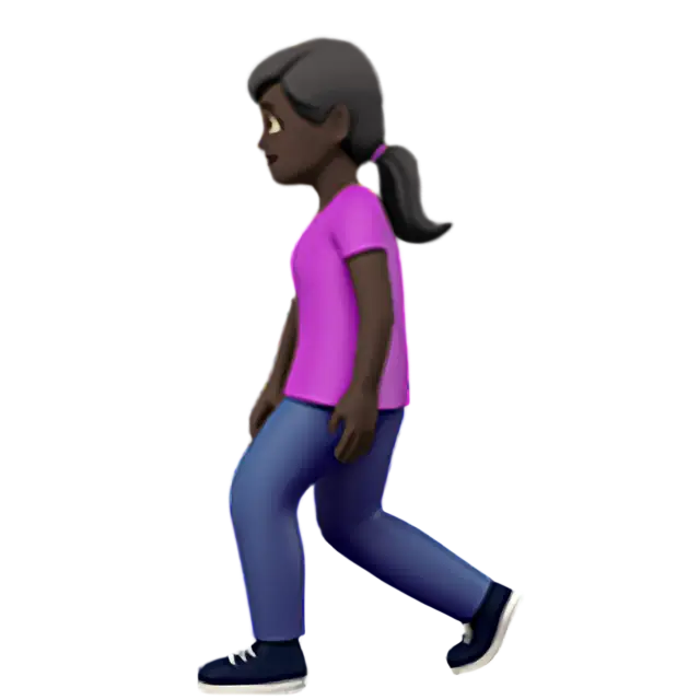 Woman Walking: Dark Skin Tone