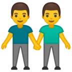 Deux hommes se tenant par la main
