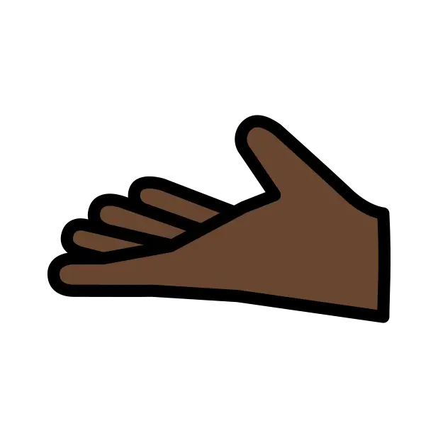 Palm Up Hand: Dark Skin Tone