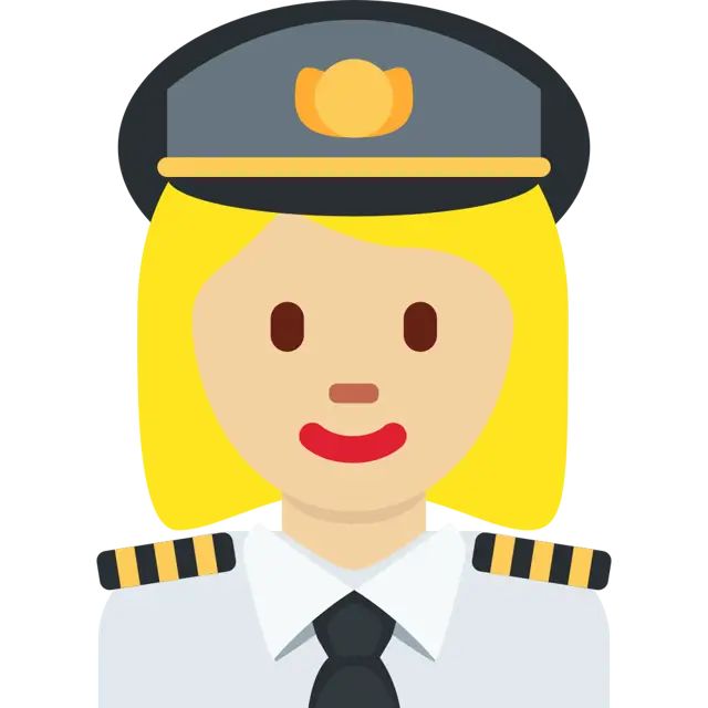 Woman Pilot: Medium-Light Skin Tone