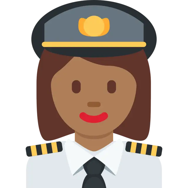 Woman Pilot: Medium-Dark Skin Tone