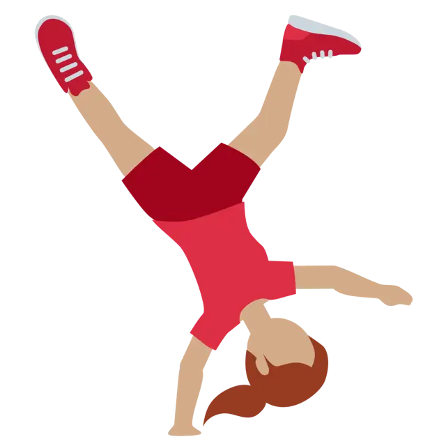 Woman Cartwheeling: Medium Skin Tone