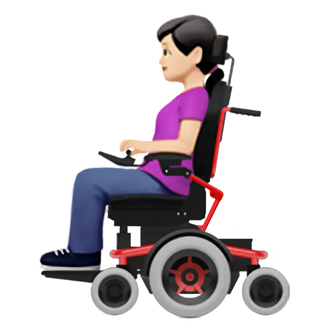 Woman in Motorized Wheelchair: Light Skin Tone