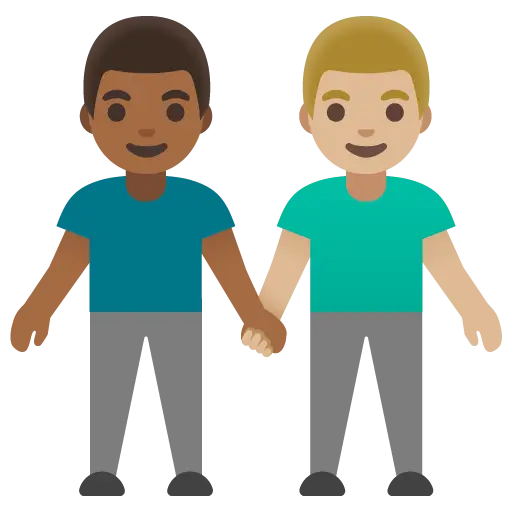 Men Holding Hands: Medium-Light Skin Tone, Medium-Dark Skin Tone