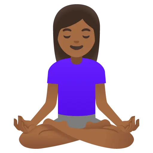 Woman in Lotus Position: Medium-Dark Skin Tone