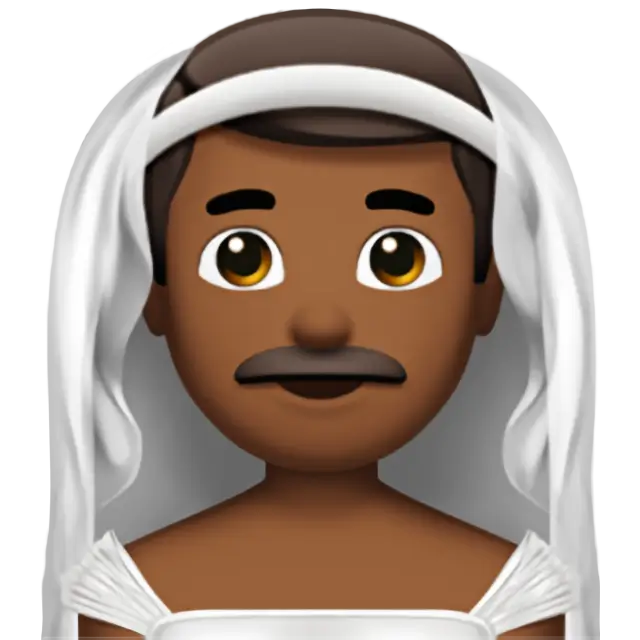 Man with Veil: Medium-Dark Skin Tone