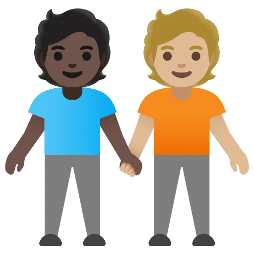 People Holding Hands: Medium-Light Skin Tone, Dark Skin Tone