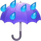 Regenschirm mit Regentropfen