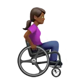 Woman in Manual Wheelchair Facing Right: Medium-Dark Skin Tone