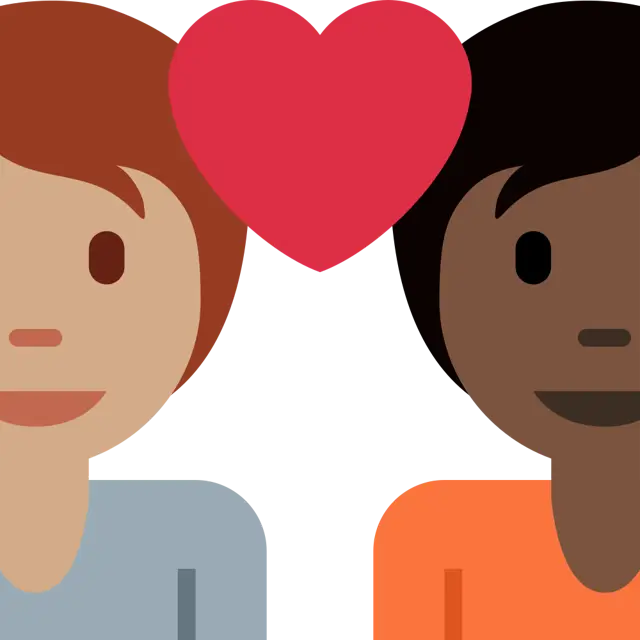 Couple With Heart: Person, Person, Medium Skin Tone, Dark Skin Tone