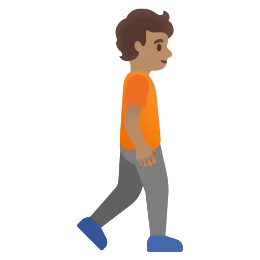 Person Walking Facing Right: Medium Skin Tone