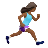 Woman Running Facing Right: Medium-Dark Skin Tone