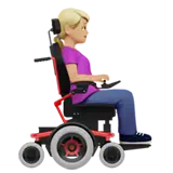 Woman in Motorized Wheelchair Facing Right: Medium-Light Skin Tone