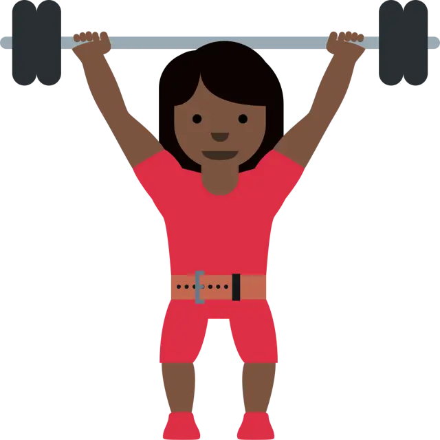 Woman Lifting Weights: Dark Skin Tone