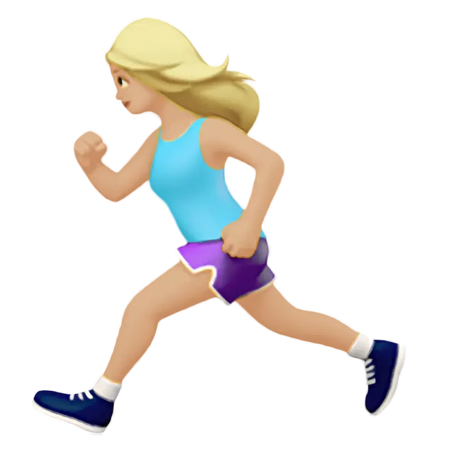 Woman Running: Medium-Light Skin Tone