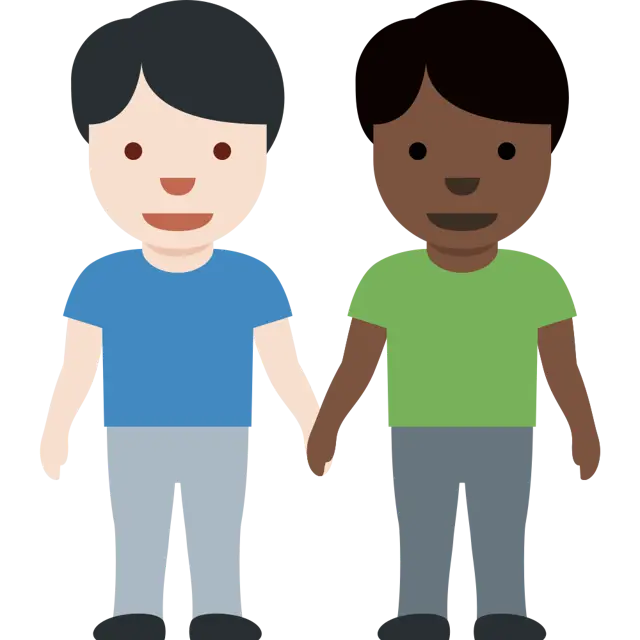 Men Holding Hands: Light Skin Tone, Dark Skin Tone